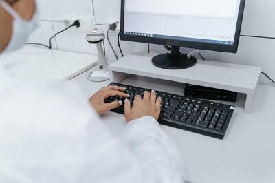 doctor using computer